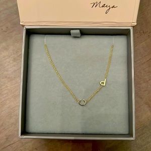 Maya Brenner 14k gold asymmetrical chain initial necklace